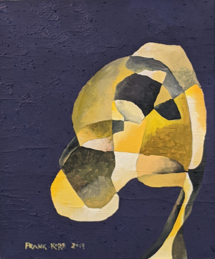 "Examine This Closely for a Moment." Frank Korb, Acrylic and Collage on Canvas,12.125" x 10.25", $165.