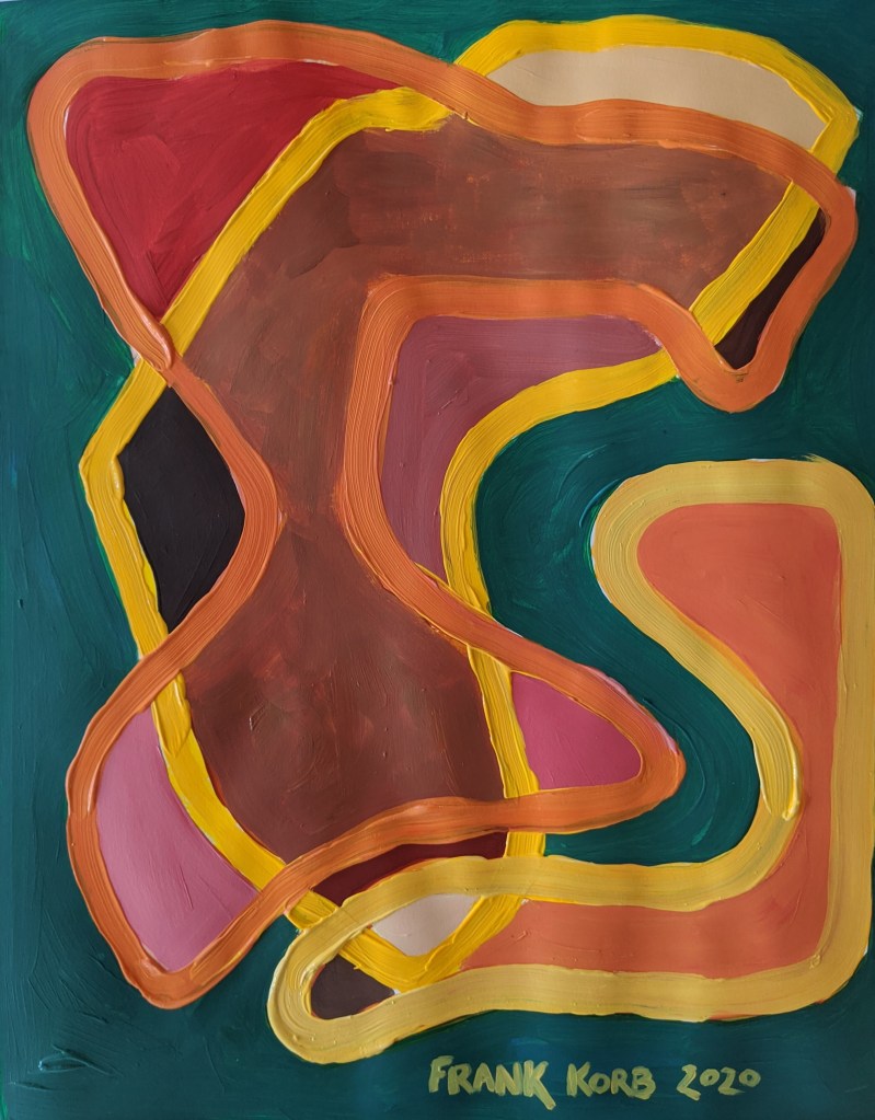 "Observations and Insights" Frank Korb, Acrylic on Paper, 14" x 11", $200, 2020.