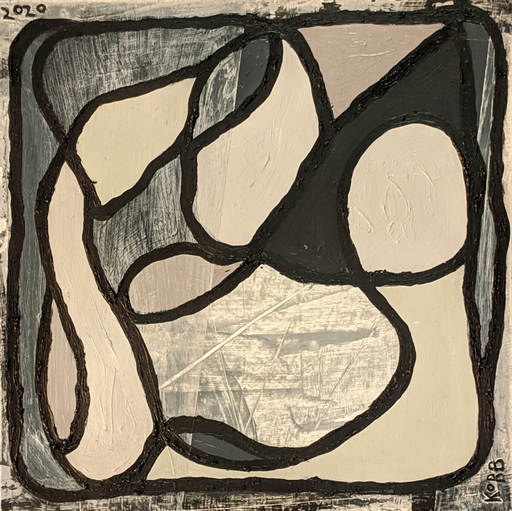 "We Suffer Deep" Frank Korb, 8.5" x 8.5", Acrylic and Sand on Board, 2020, NFS, Collaborative Work - Quarantine Quilt School District of Fort Atkinson, WI.