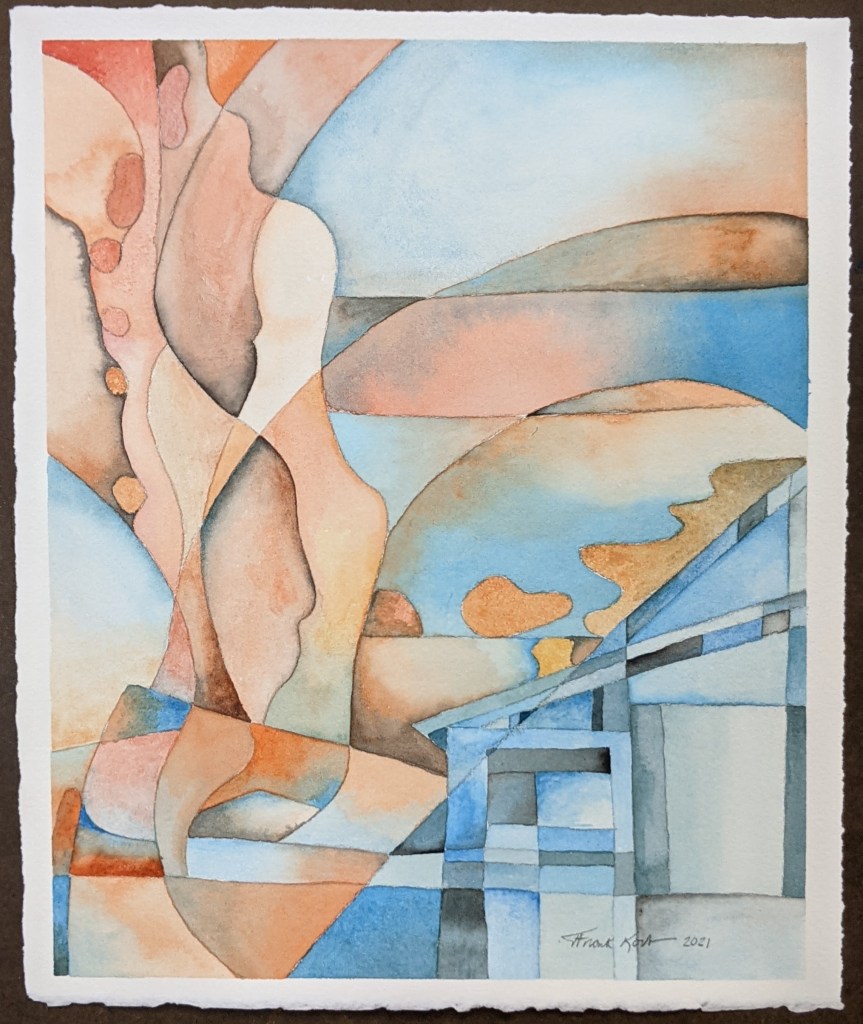 "An Ever More Detailed, Complex, and Accurate Form." Frank Korb, 12" x 10", Watercolor on Paper, 2021.