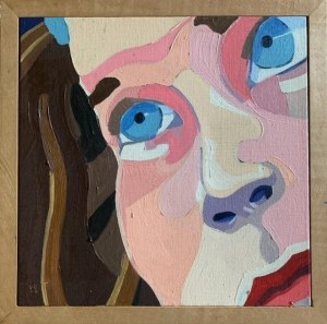 "Gabrielle," Frank Korb, Oil on Canvas, 8" x 8" (perhaps), c. 2003, Unbehaun Collection.