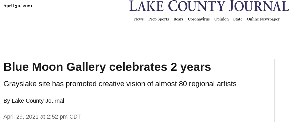 Lake County Headline - Bluemoon Gallery April 2021